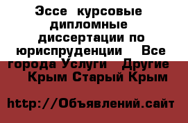 Эссе, курсовые, дипломные, диссертации по юриспруденции! - Все города Услуги » Другие   . Крым,Старый Крым